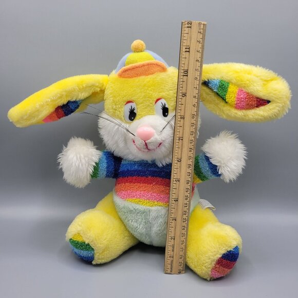Vtg Scottie Toys Easter Rainbow Bunny Plush Stuffed Animal 12" Terry Cloth Belly - Picture 11 of 12